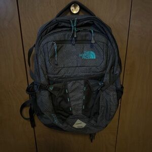 The North Face Gray Backpack with Teal Accents